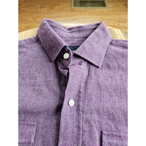Ledbury Chambrey Fine Shirtmaker Men's Button Down Shirt Purple Size Medium - Picture 4 of 8